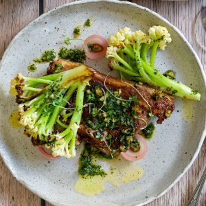 Gigot Lamb Chops with Cauli Blossom