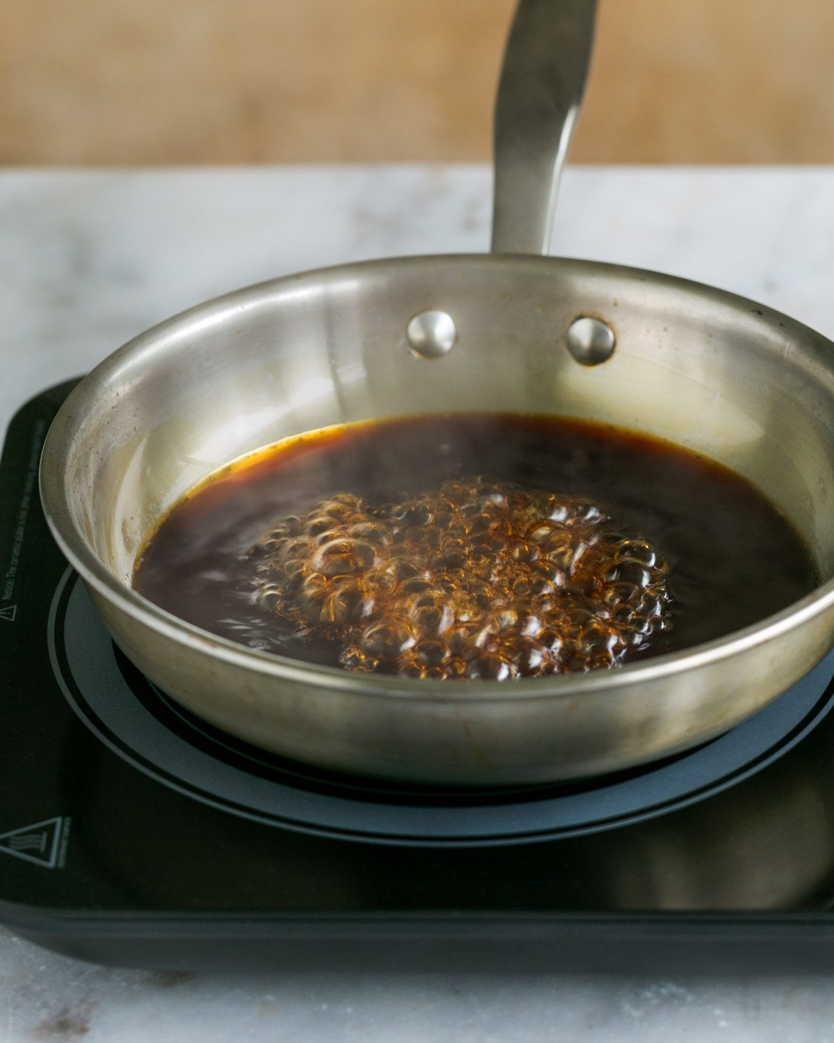 Pickling liquid in pan boiling