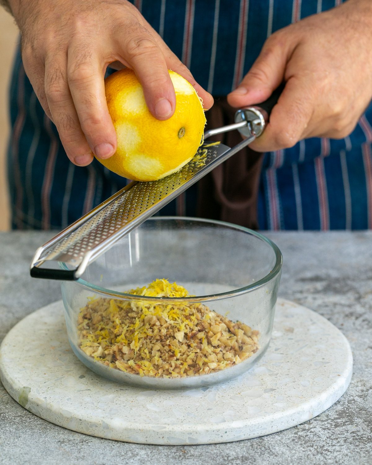 Lemon zest to make gremolata