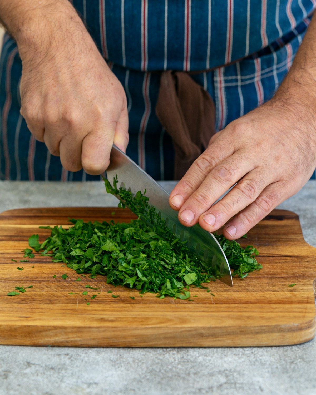Finely chop the parsley