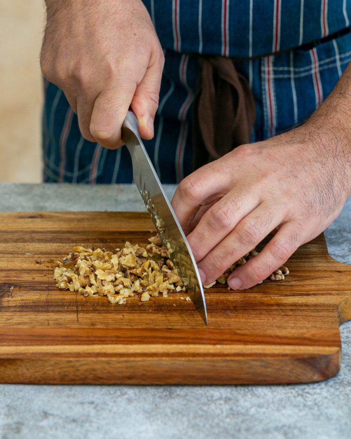 Chop the walnuts for the gremolata