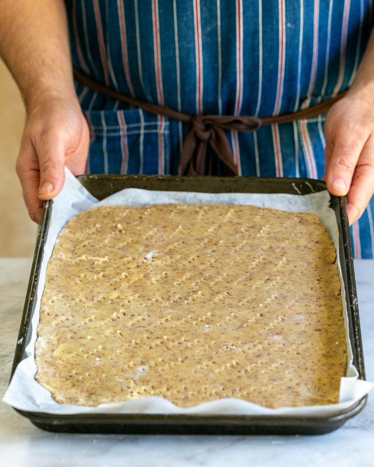 dough on a baking tray