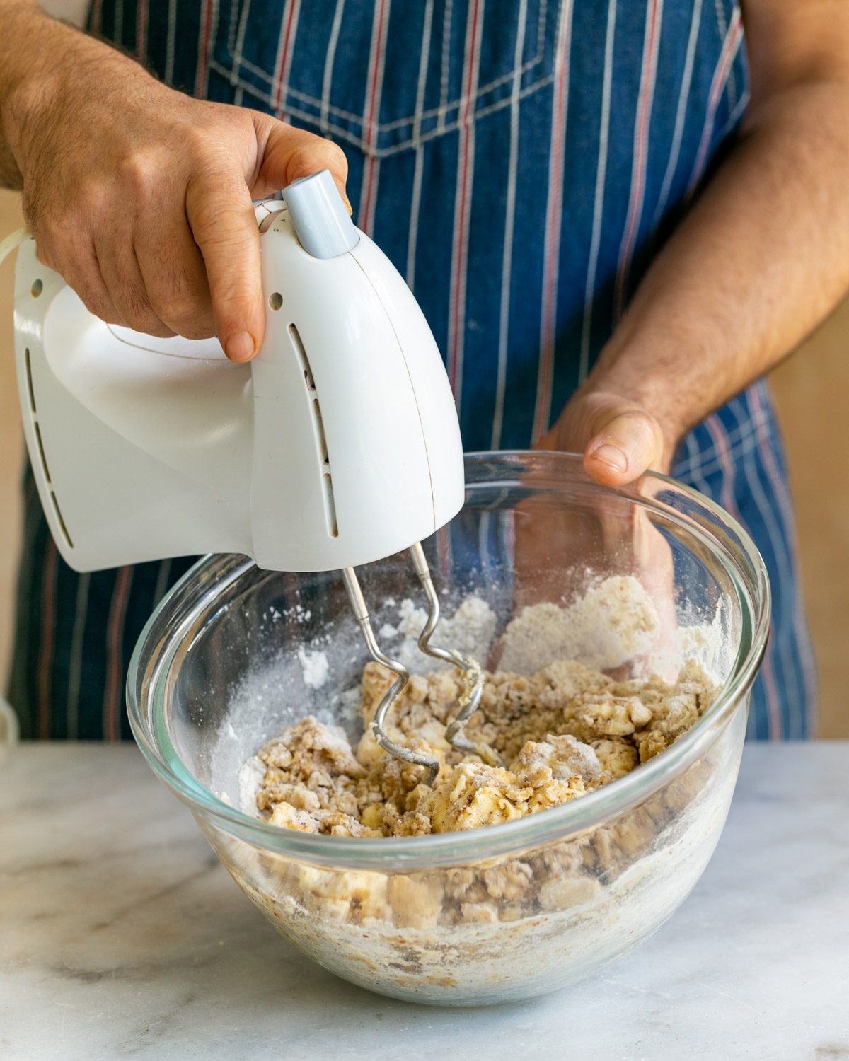 Ingredients mixed with a hand blender