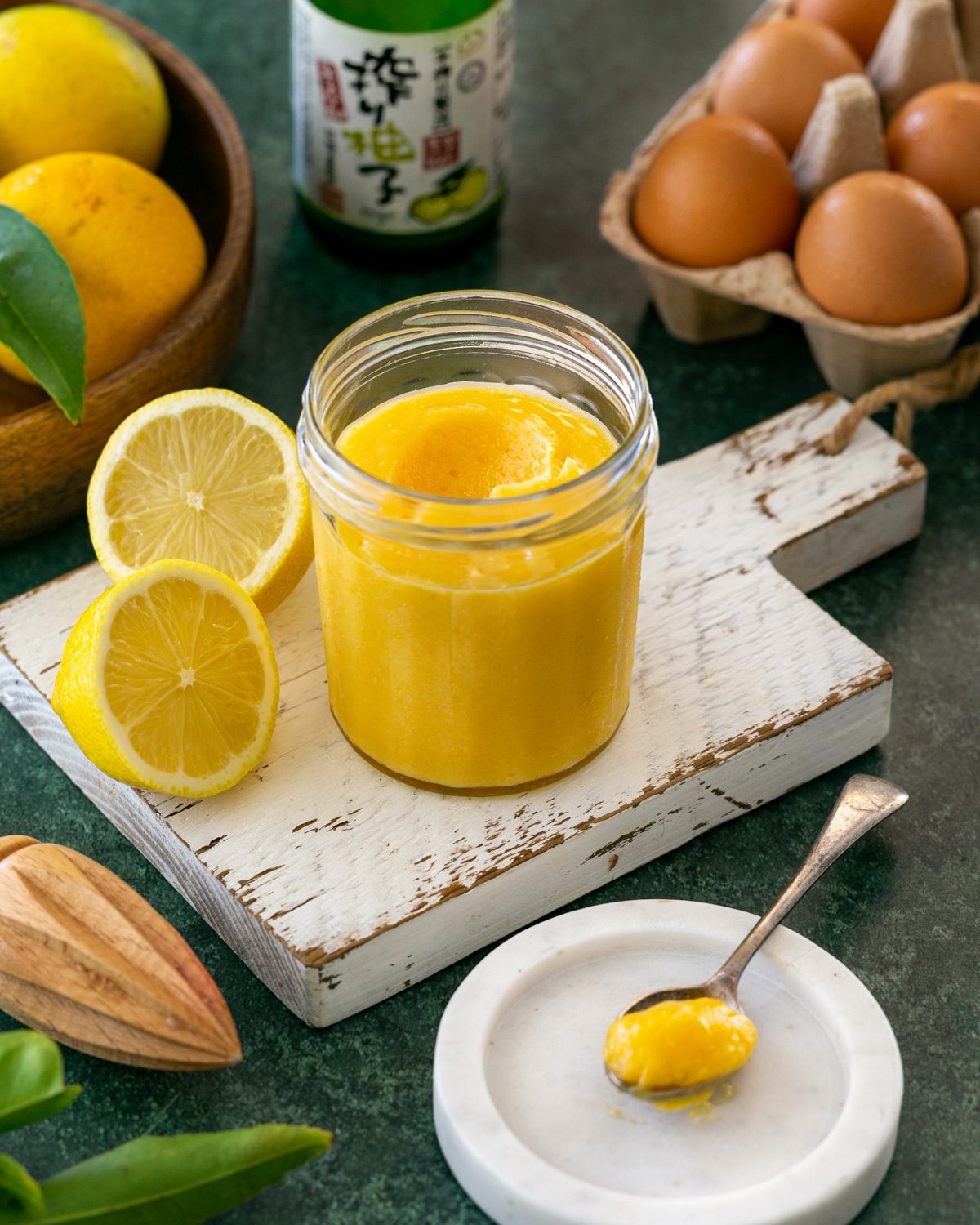 Yuzu curd in a glass jar