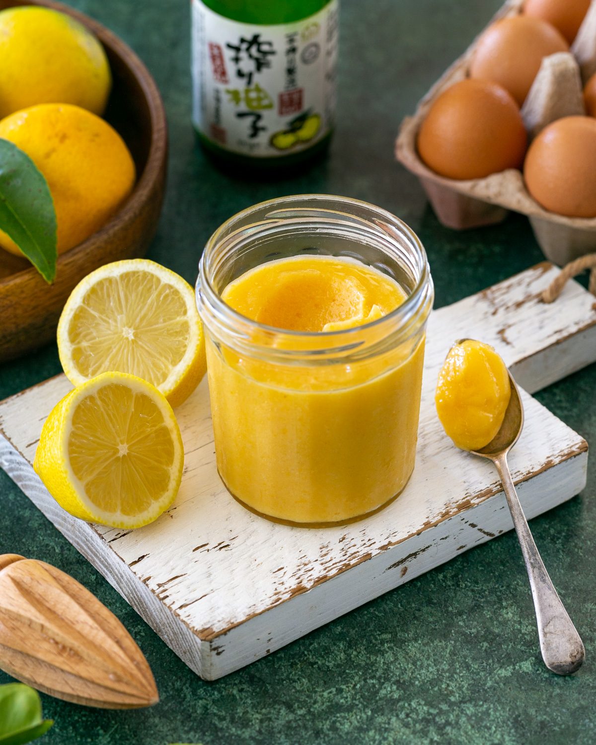 Yuzu curd in a glass jar