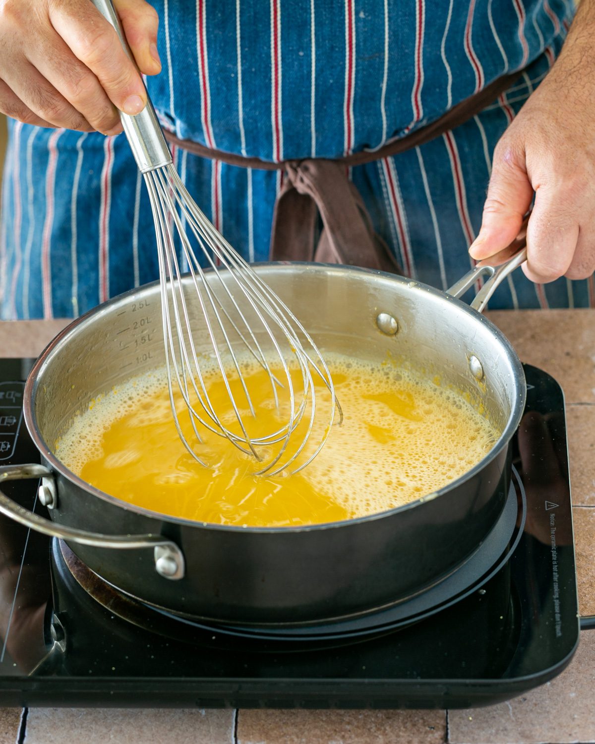 Cooking the yuzu curd