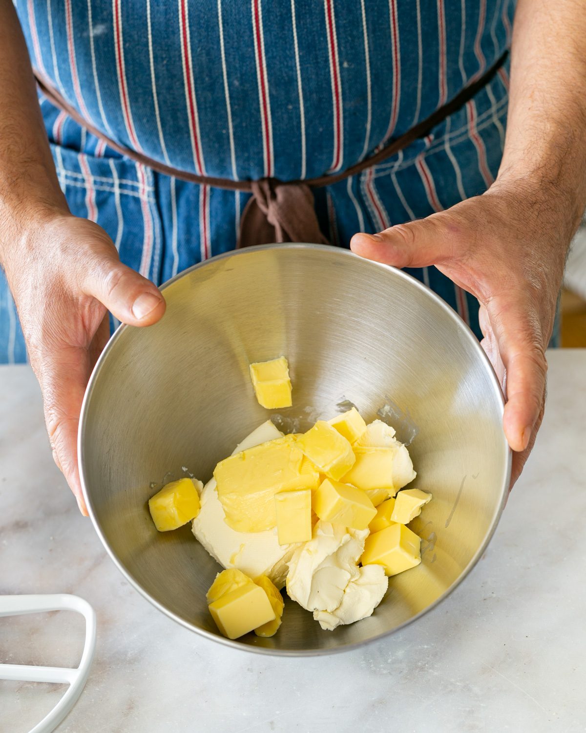 ingredients for the cream cheese layer for walnut brownie