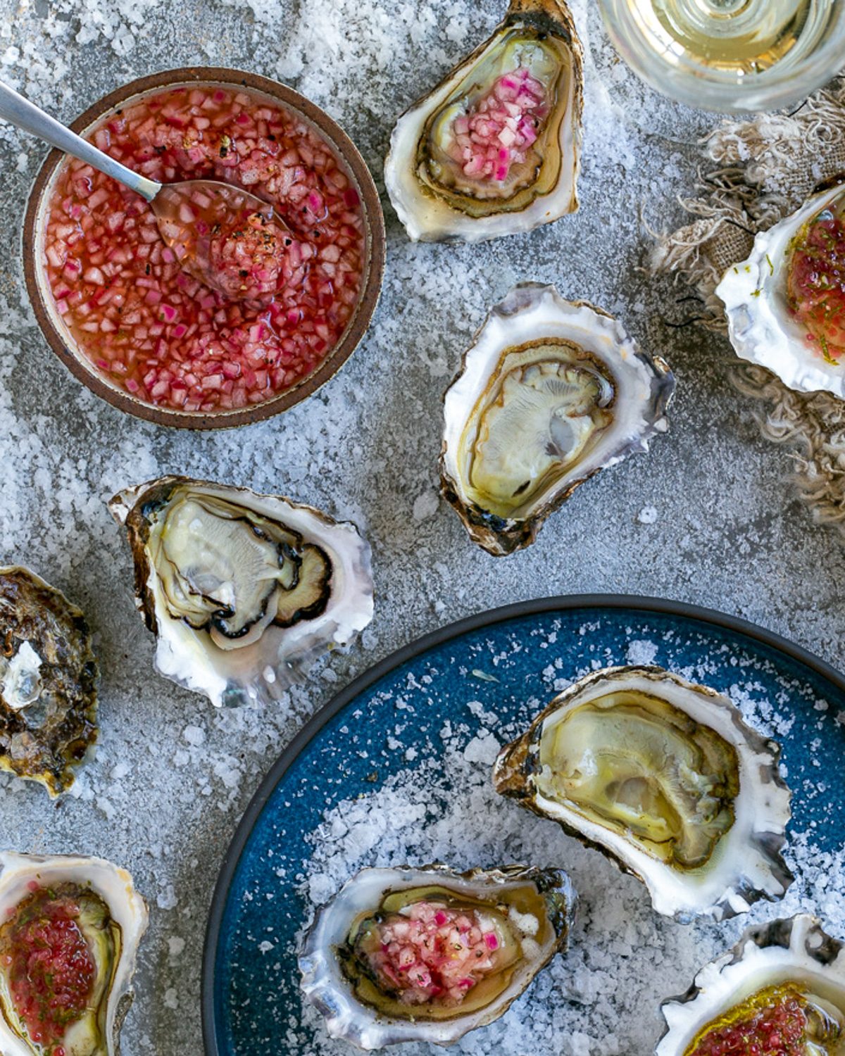 Serving mignonette with oysters